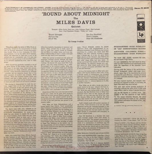 Miles Davis : 'Round About Midnight (LP, Album, RE)