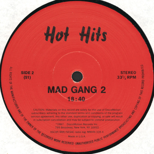 Madonna / Various : Hot Hits - Mad Gang (12", Mixed, Unofficial, Red)