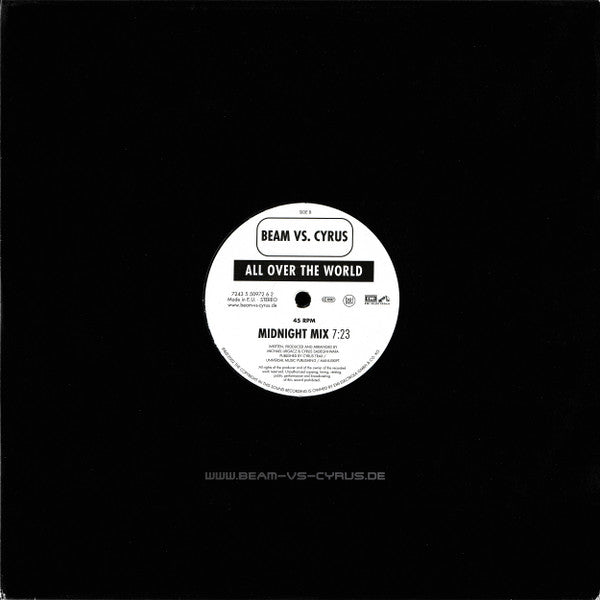 Beam Vs. Cyrus : All Over The World (12", Etch)