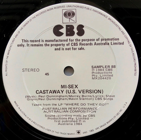 Mi-Sex : 5 O'Clock (In The Morning) (12", Single, Promo, Smplr)