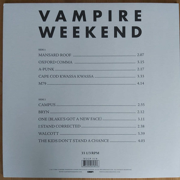 Vampire Weekend : Vampire Weekend (LP, Album)