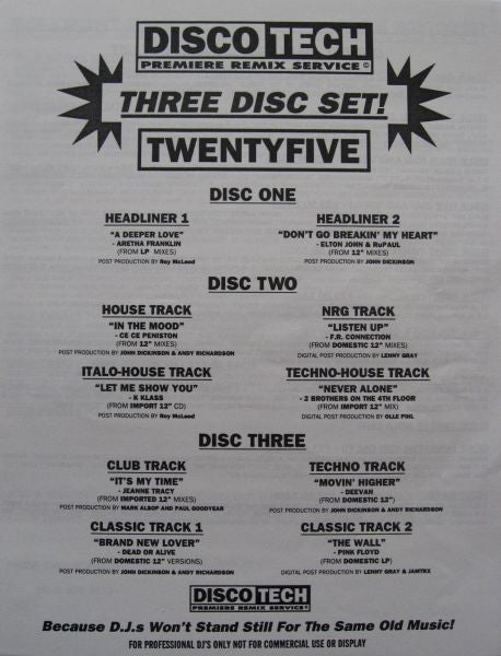 Various : DiscoTech TwentyFive (3x12", Comp, Promo)