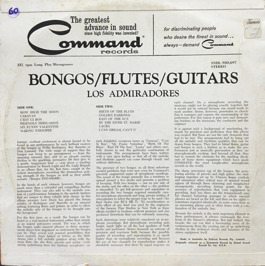 Los Admiradores : Bongos, Flutes, Guitars (LP, Album)