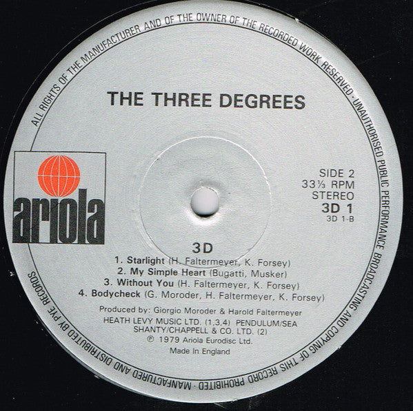The Three Degrees : 3D (LP, Album)
