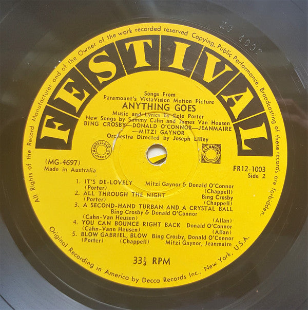 Bing Crosby, Donald O'Connor, Zizi Jeanmaire, Mitzi Gaynor : Anything Goes (LP)