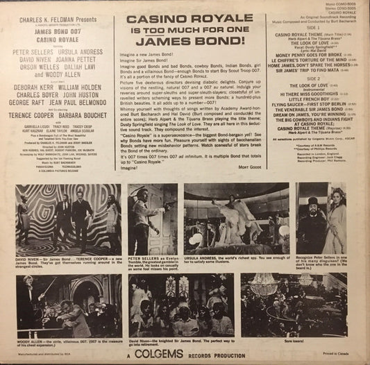 Burt Bacharach : Charles K. Feldman's-Casino Royale-An Original Soundtrack Recording (LP, Album)