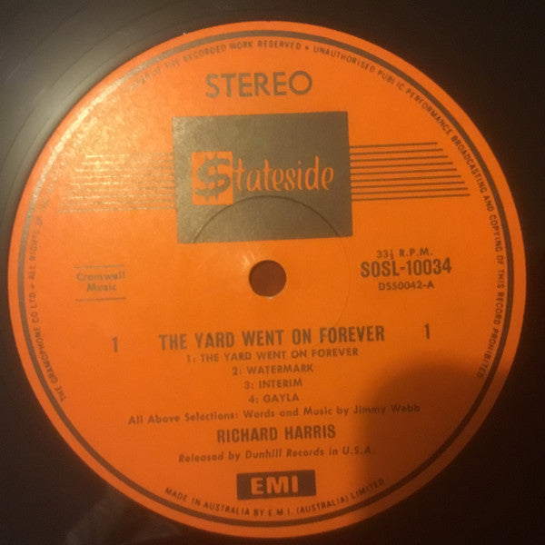 Richard Harris : The Yard Went On Forever... (LP, Album, Mon)
