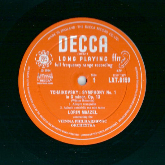 Pyotr Ilyich Tchaikovsky, Lorin Maazel : Wiener Philharmoniker : Symphony No. 1 (LP, Album, Mono)