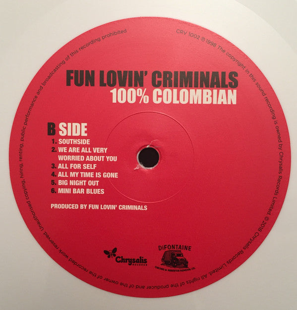 Fun Lovin' Criminals : 100% Colombian (LP, Album, Ltd, RE, Whi)