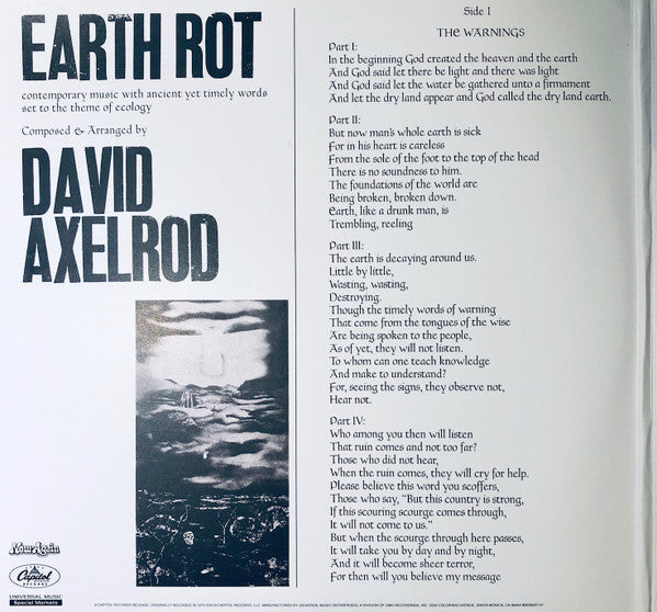 David Axelrod : Earth Rot (2xLP, Album, RE, Gat)