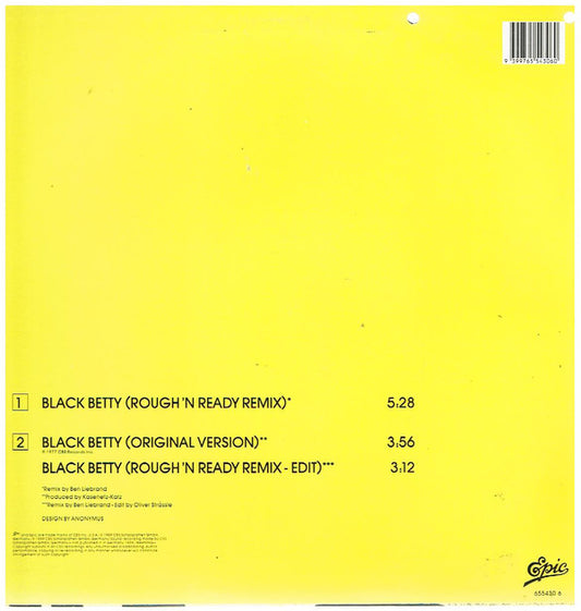 Ram Jam : Black Betty (Rough N' Ready Remix) (12")