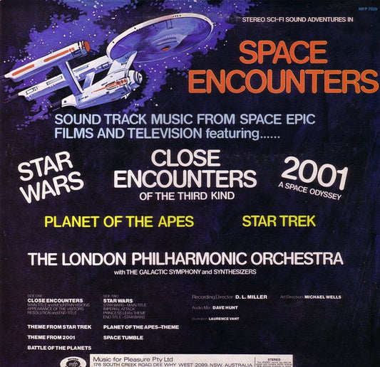 London Philharmonic Orchestra : Space Encounters (With The Galactic Symphony And Synthesizers) (LP)