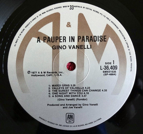 Gino Vannelli : A Pauper In Paradise (LP, Album)