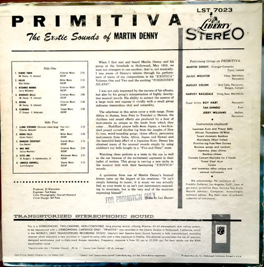 Martin Denny : Primitiva (LP, Album, Hol)