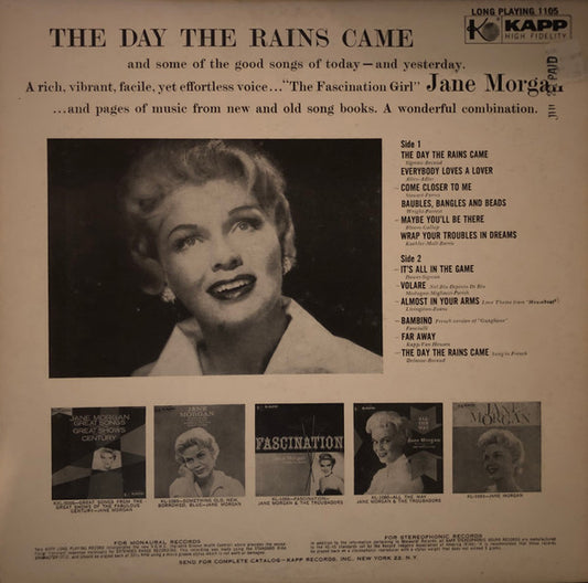 Jane Morgan : The Day The Rains Came (LP)