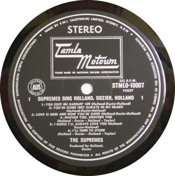 The Supremes : Supremes Sing Holland▪Dozier▪Holland (LP, Album)