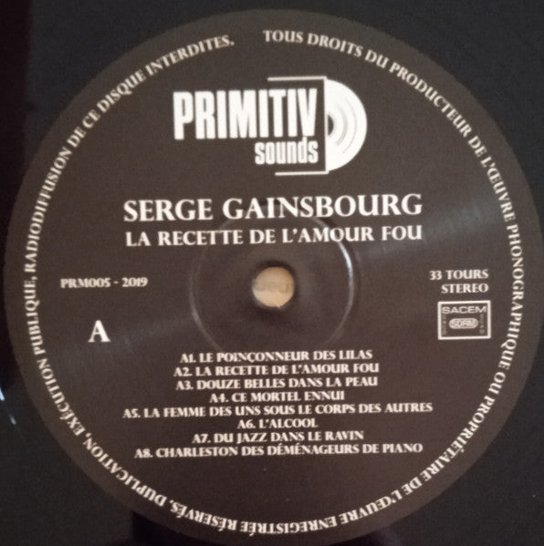 Serge Gainsbourg : La Recette De L'Amour Fou (LP, Comp, RE)
