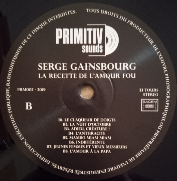 Serge Gainsbourg : La Recette De L'Amour Fou (LP, Comp, RE)