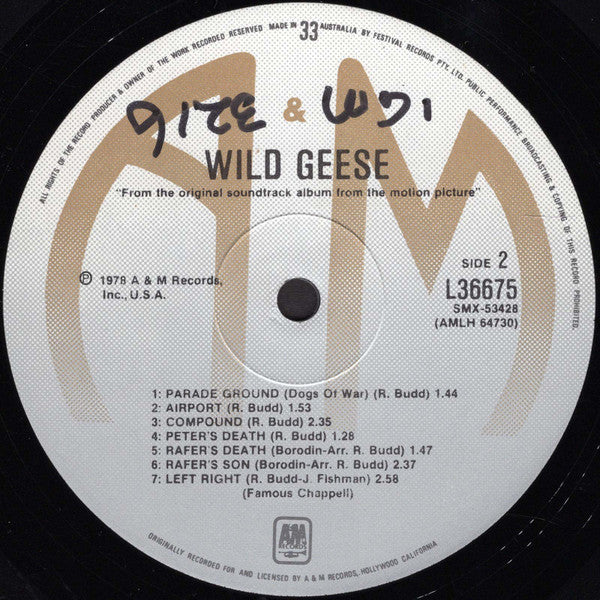 Roy Budd : The Wild Geese (Original Motion Picture Soundtrack) (LP)