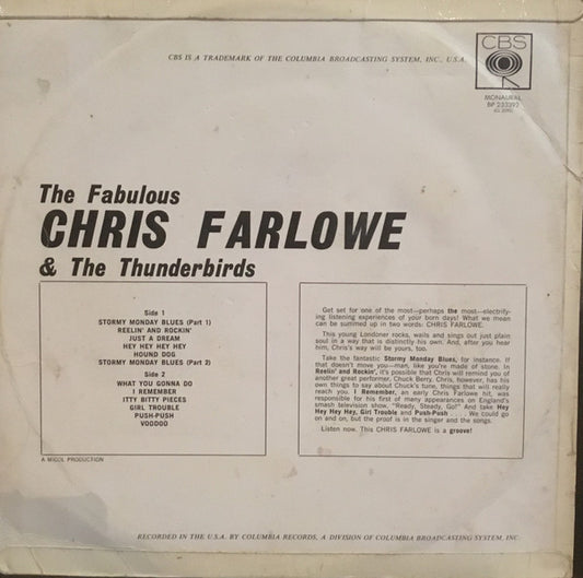 Chris Farlowe & The Thunderbirds : The Fabulous Chris Farlowe (LP, Album, Mono)