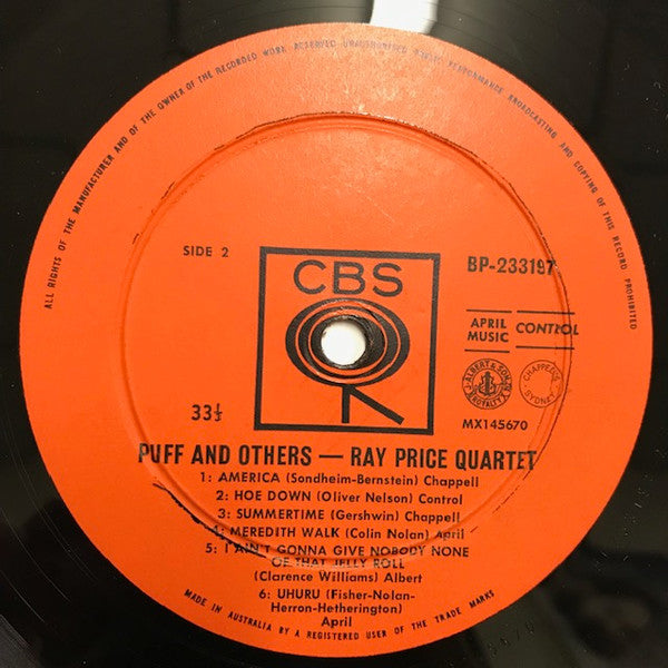 Ray Price Quartet : "Puff" And Others (LP, Mono)