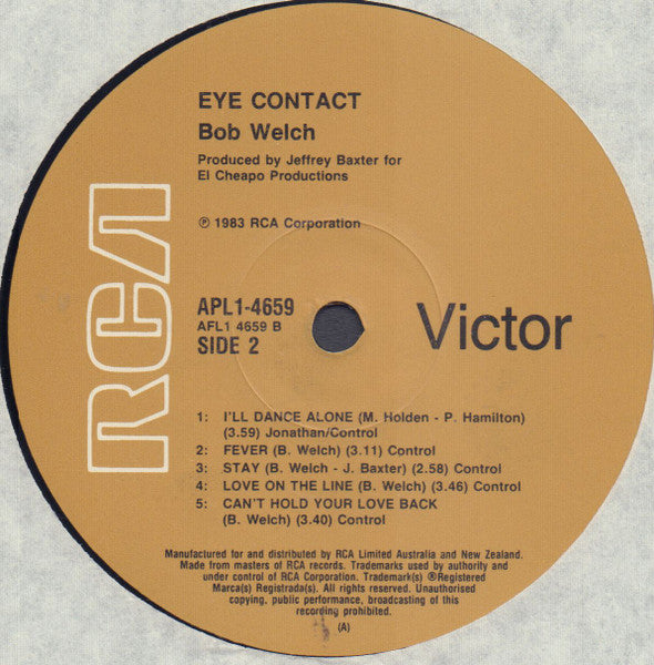 Bob Welch : Eye Contact (LP, Album)