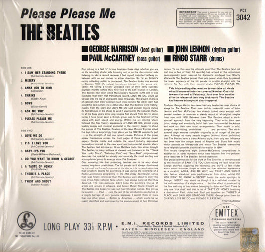 The Beatles : Please Please Me (LP, Album, RE, RM, RP, 180)