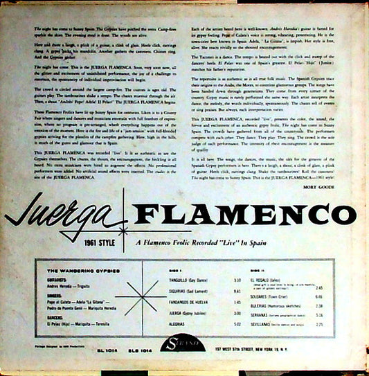 The Wandering Gypsies : Juerga Flamenca (LP, Album, Mono)