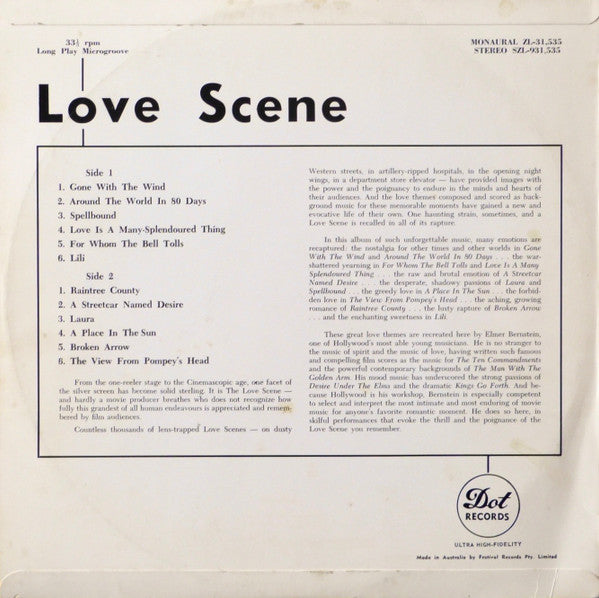 Elmer Bernstein : Love Scene (LP, Album, Mono)