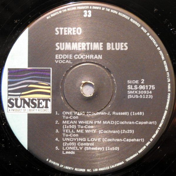 Eddie Cochran : Summertime Blues (LP, Comp)