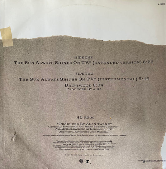 a-ha : The Sun Always Shines On T.V. (12")