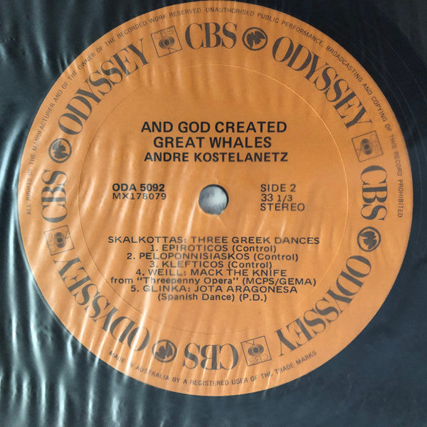 Alan Hovhaness - André Kostelanetz : And God Created Great Whales (LP, Album, RE)