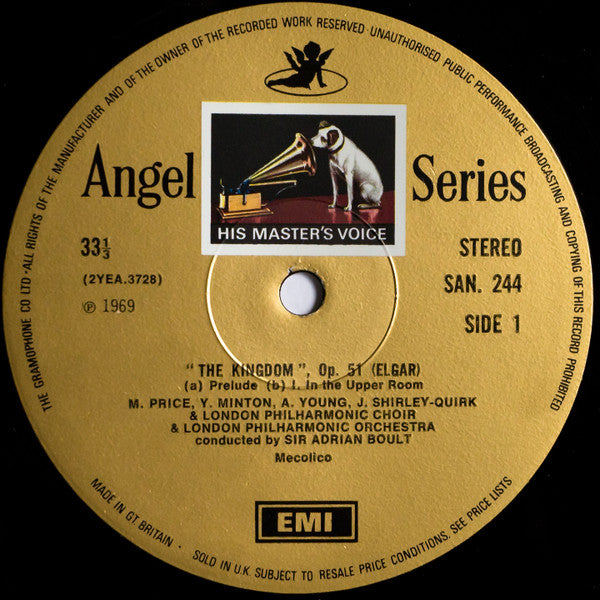 Sir Edward Elgar - Margaret Price, Alexander Young, Yvonne Minton, John Shirley-Quirk, London Philharmonic Choir, London Philharmonic Orchestra, Sir Adrian Boult : The Kingdom (2xLP, 1st + Box)