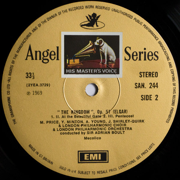 Sir Edward Elgar - Margaret Price, Alexander Young, Yvonne Minton, John Shirley-Quirk, London Philharmonic Choir, London Philharmonic Orchestra, Sir Adrian Boult : The Kingdom (2xLP, 1st + Box)