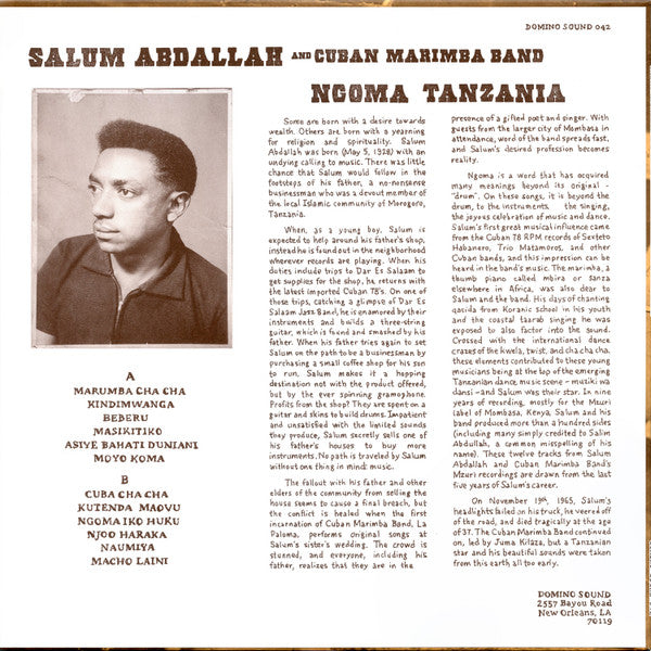 Salim Abdullah And Cuban Marimba Band : Ngoma Tanzania (LP, Comp)