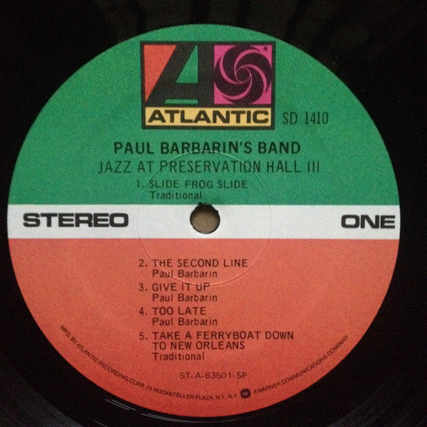 Paul Barbarin And His Jazz Band / Punch Miller's Bunch & George Lewis (2) : Jazz At Preservation Hall III (LP, Album, RP, Spe)