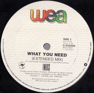 INXS : What You Need (Extended Mix) (12", Maxi)