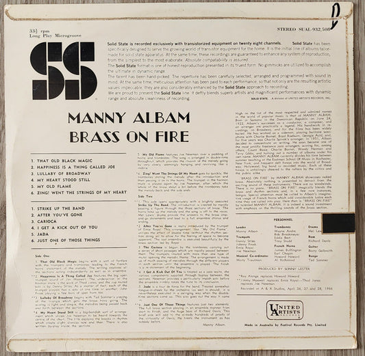 Manny Albam : Brass On Fire (LP, Album)