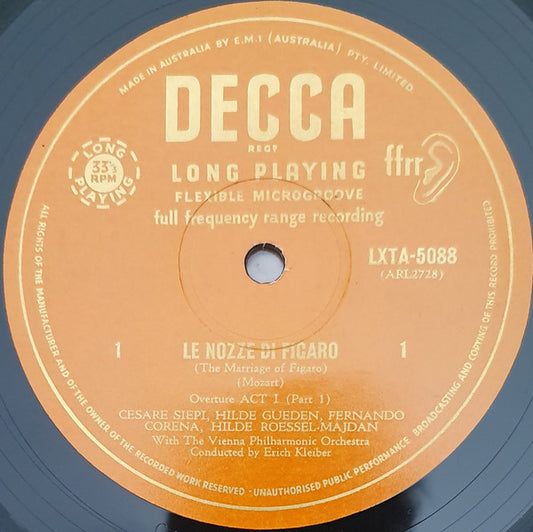 Wolfgang Amadeus Mozart, Cesare Siepi, Lisa Della Casa, Hilde Güden, Fernando Corena, Wiener Philharmoniker, Suzanne Danco, Alfred Poell, Erich Kleiber : Le Nozze Di Figaro (The Marriage Of Figaro) (4xLP, Mono + Box)