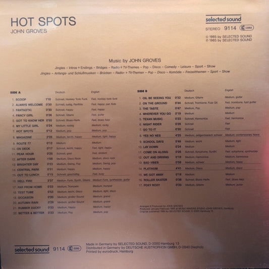 John Groves : Hot Spots (LP)