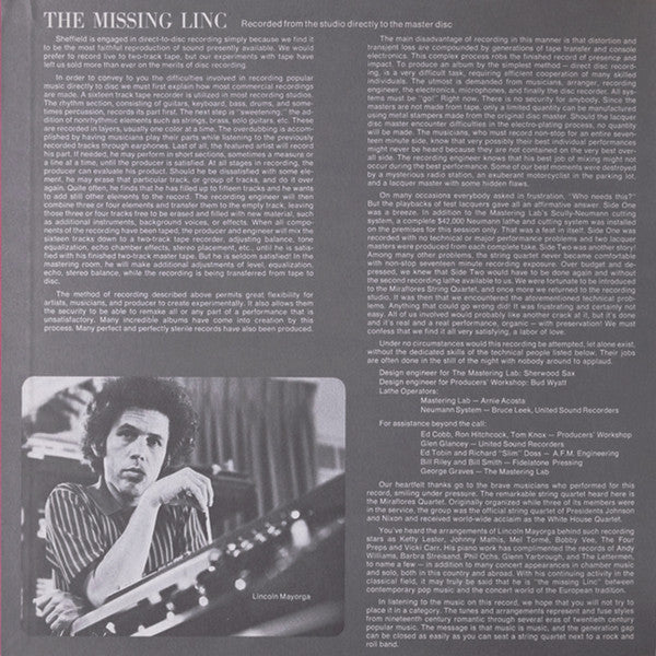 Lincoln Mayorga And Distinguished Colleagues : The Missing Linc (Volume II) (LP, Album, Ltd, Gat)