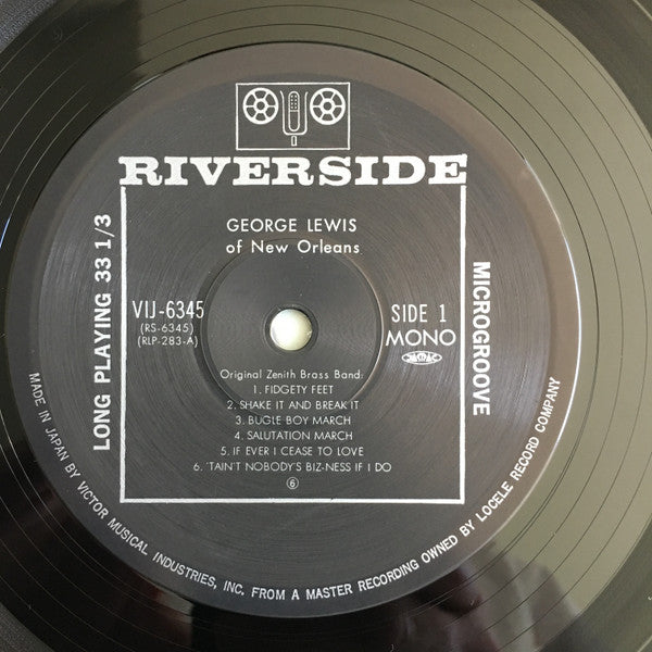 George Lewis (2) With Eclipse Alley Five And The Original Zenith Brass Band : George Lewis Of New Orleans (LP, Comp, Mono, RE)