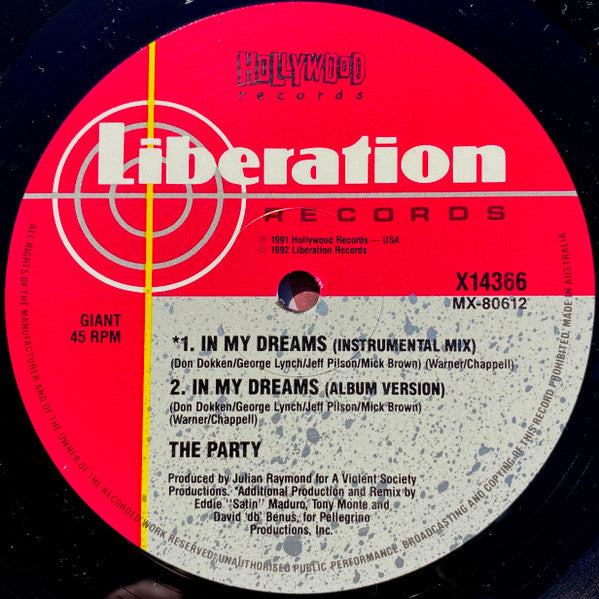 The Party : In My Dreams (12", Single)