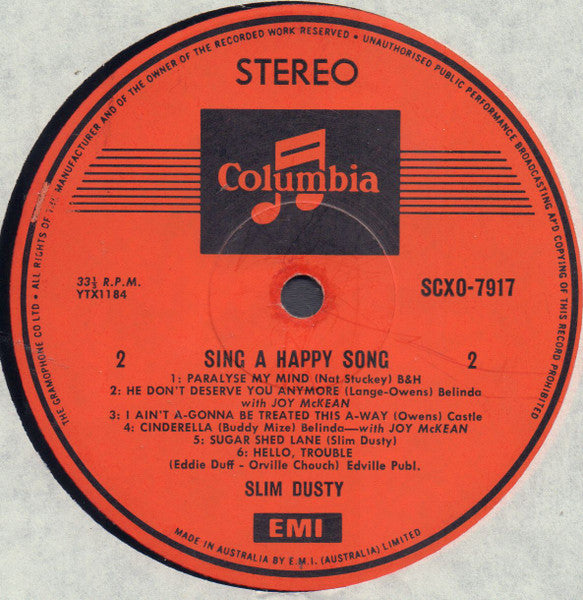 Slim Dusty : Sing A Happy Song (LP, Album)