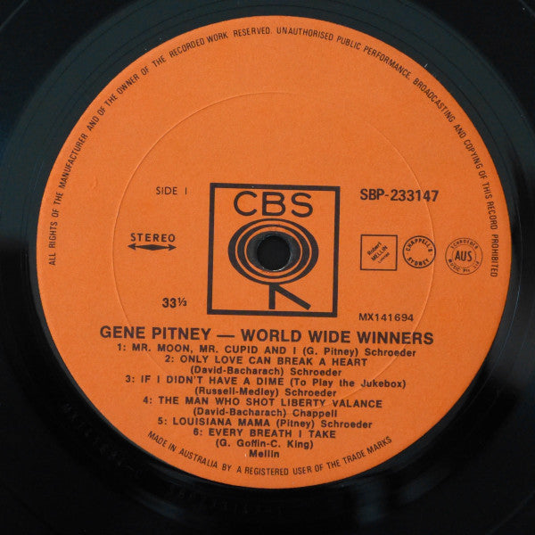 Gene Pitney : Sings World-Wide Winners (LP, Album, RE)