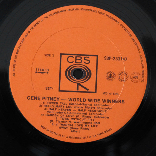 Gene Pitney : Sings World-Wide Winners (LP, Album, RE)