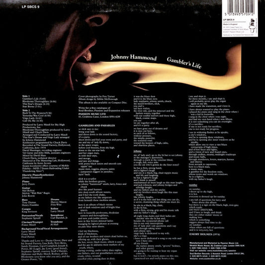 Johnny Hammond : Gambler's Life (LP, RE)