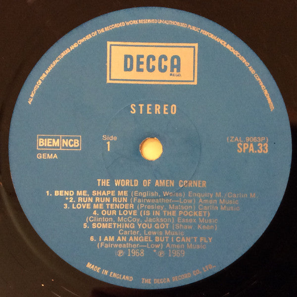 Amen Corner : The World Of Amen Corner (LP, Comp)
