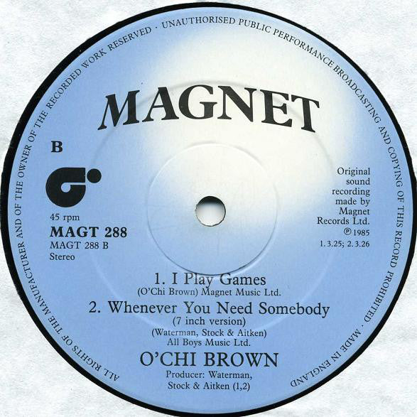 O'Chi Brown : Whenever You Need Somebody (12", Single)