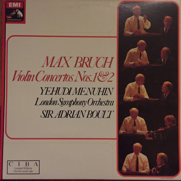 Max Bruch — Yehudi Menuhin - London Symphony Orchestra, Sir Adrian Boult : Violin Concerto No.1 In G Minor, Op.26 / Violin Concerto No.2 In D Minor, Op.44 (LP)